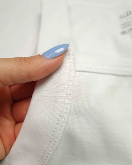 زیرپوش مردانه یقه خشتی فانریپ سفید و مشکی سیلکا