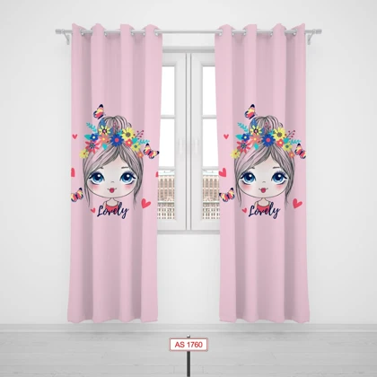 پرده پانچی اتاق کودک برند مینوریا کیدز طرح دخترانه کد p-273