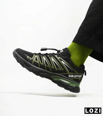 کفش کتانی مشکی سبز Salomon X ULTRA