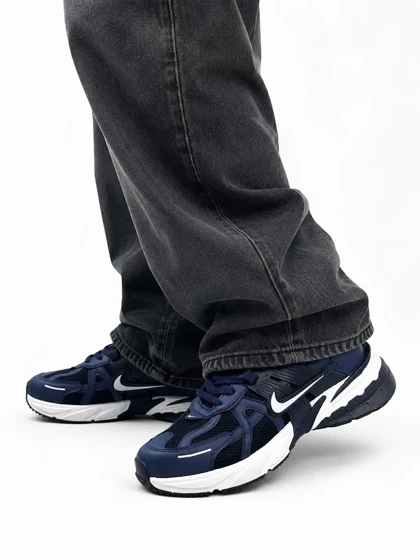 کفش کتانی مردانه بزرگ پا نایکی v2k رنگ سرمه ای Nike V2k