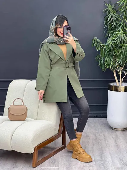بارانی بغل چهاردکمه ژیله دار