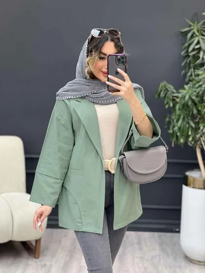 مانتو برش هلالی دو جیب نما
