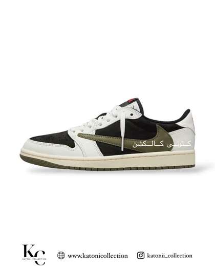 کتانی ویتنامی نایک ایر جردن وان تراویس اسکات اولیو nike air jordan 1 travis scott olive