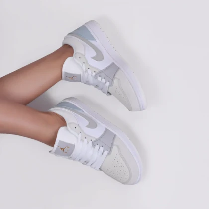 کتانی نایک مدل Air Jordan مستر طوسی سفید کد 0021