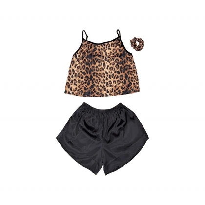 ست تاپ و شلوارک طرح پلنگی 069