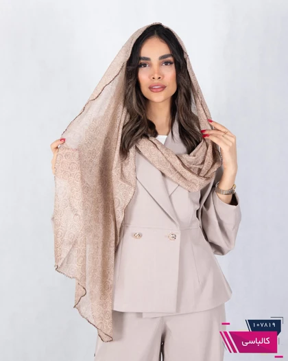 شال حریر پفکی طرح گل
