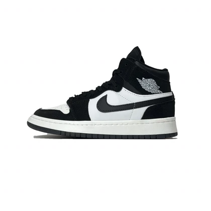 کفش روزمره جردن 1 ساق‌دار مشکی سفید