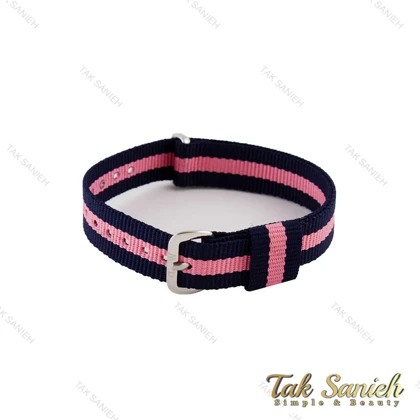 بند ساعت دنیل ولینگتون زنانه برزنتی سرمه ای صورتی نقره ای DW-Strap-4829-L