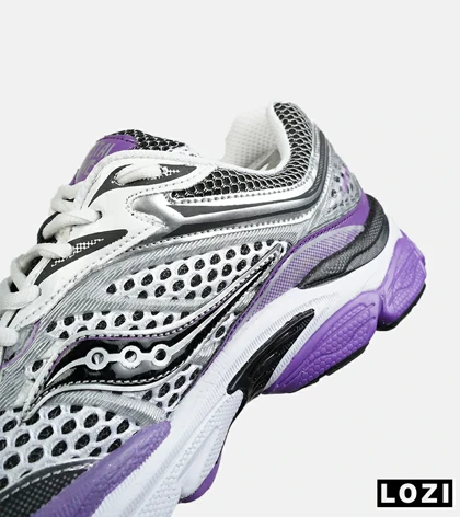 کفش کتانی مردانه و زنانه طوسی بنفش Saucony pro grid omni 8 مدل 8899