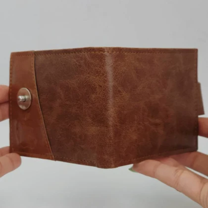 کیف جیبی دکمه دار چرم صنعتی (فوم) دور دوخت