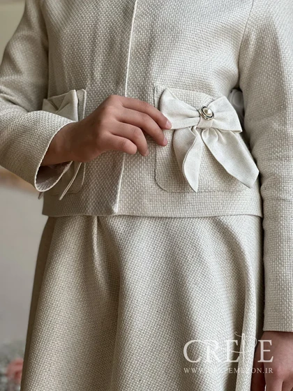 ست کت و دامن لینن حصیری