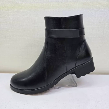 نیم بوت کلاسیک زیپی بند دار