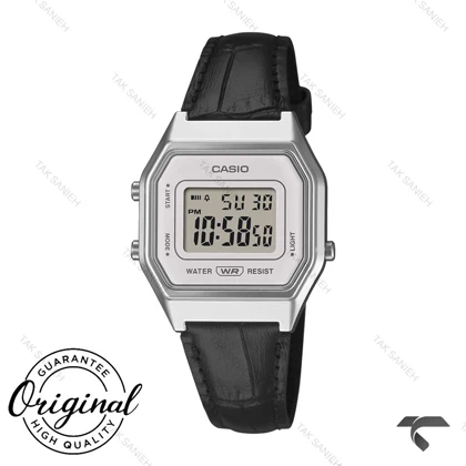 ساعت کاسیو زنانه LA680WEL-1 اصل بند چرم مشکی Casio-11923-L