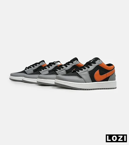 کفش کتانی مردانه طوسی مشکی نارنجی5479NIKE jordan 1