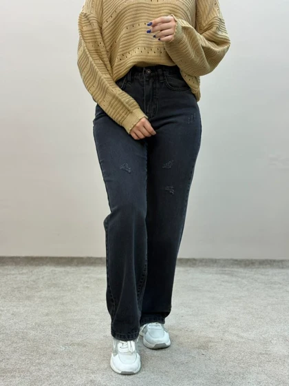 شلوار استیریت جین ذغالی بروسو