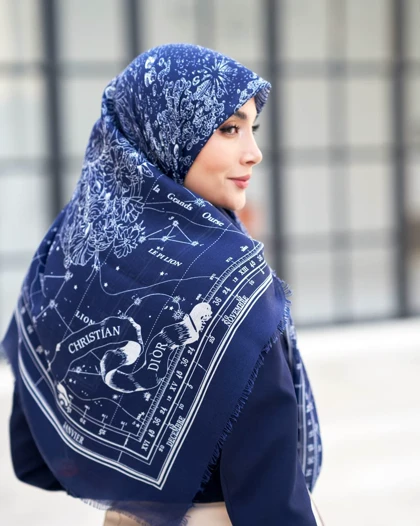 روسری نخی طرحدار (قواره 140) 30159