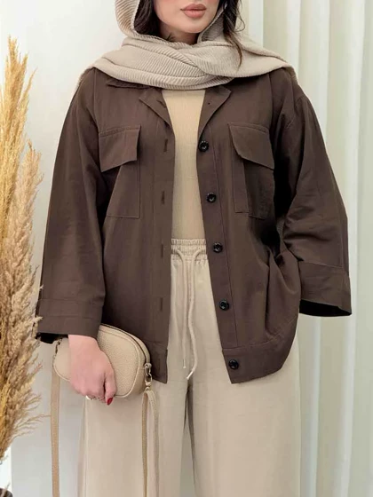 مانتو دو جیب پاکتی ماهرخ