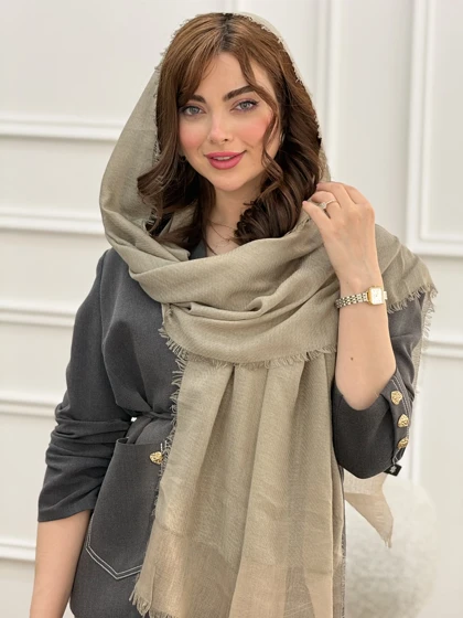 شال نخی ساده کجراه دورریش