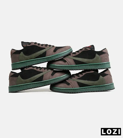 کفش کتانی مردانه قهوه ای مشکی سبز NIKE travis scott
