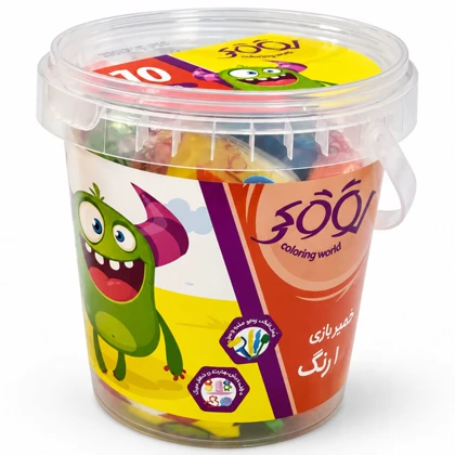خمیر بازی سطلی 10 رنگ لوکی Looky کد 6010 همراه ابزار