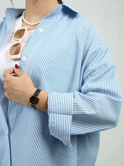 شومیز نخی راه راه تابستانی