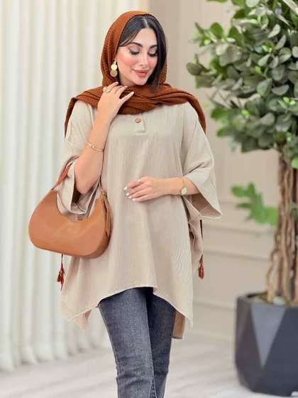 مانتو پانچ یقه دو دکمه هیما