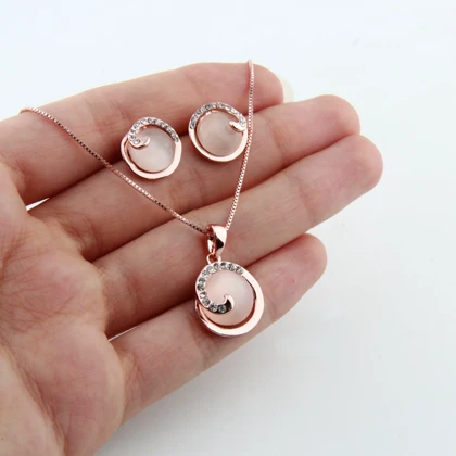 نیم ست دخترانه مدل پیچی نگین‌دار