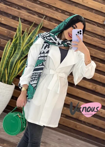 مانتو آستین ژیله دار ضربدری