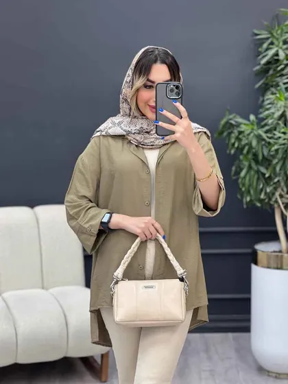 مانتو دکمه مخفی بغل چاک