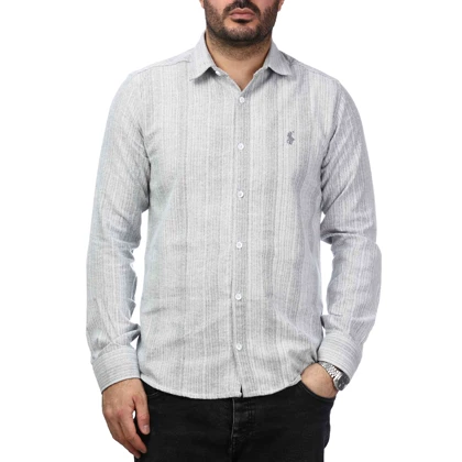 پیراهن آستین بلند راه راه مردانه مدل 6102071