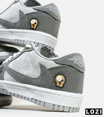 کفش کتانی مردانه طوسی سفید نایک NIKE travis scott