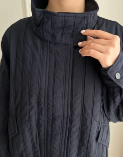 کاپشن کتان کش میله ای آنجلا کد JT-0056