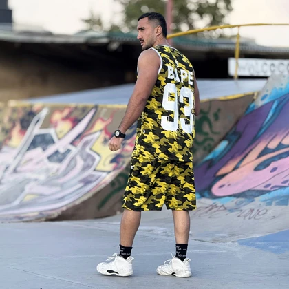 ست رکابی و شلوارک بسکتبالی مردانه بیپ طرح چریکی