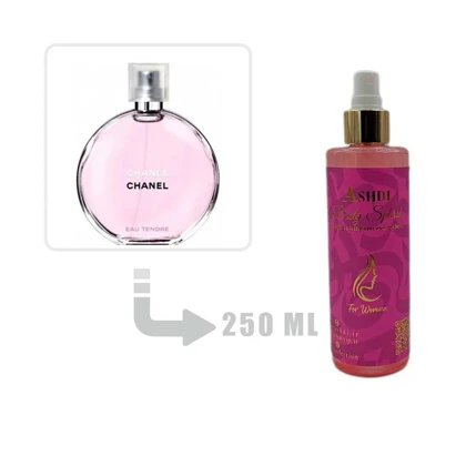 بادی اسپلش عطر ادکلن شنل چنس اوتندر زنانه-چنل چنس اوتندر ادوتویلت 250 میل Chanel Chance Eau Tendre EDT for Woman 250ml