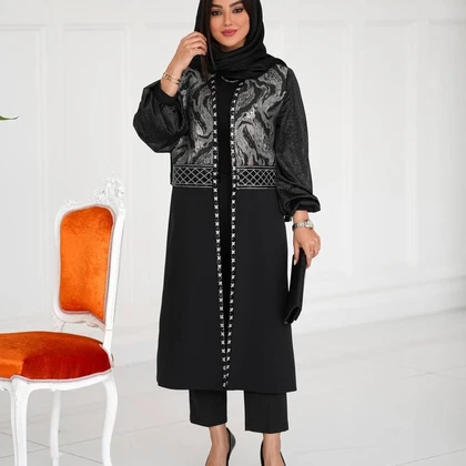 مانتو مجلسی سایز بزرگ کد2021 مدل ماریانا (کالکشن عیدانه 1404)