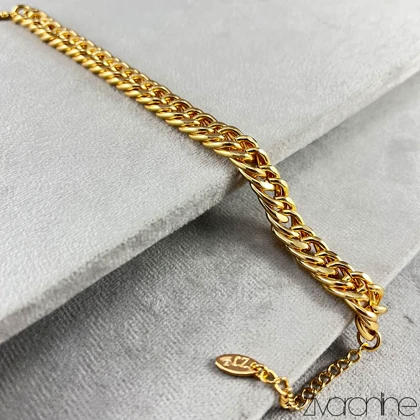 دستبند طرح کارتیه زنانه طلایی 40151