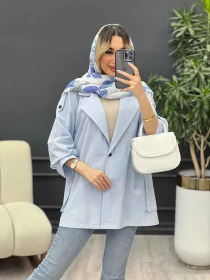 مانتو جیب پاکتی پشت دکمه