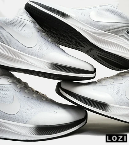 کفش کتانی مردانه و زنانه سفید مشکی Nike air zoom مدل 4543