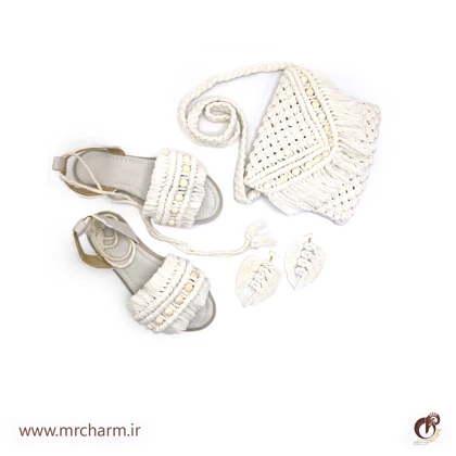 ست صندل و کیف دست بافت زنانه mrc2416-02