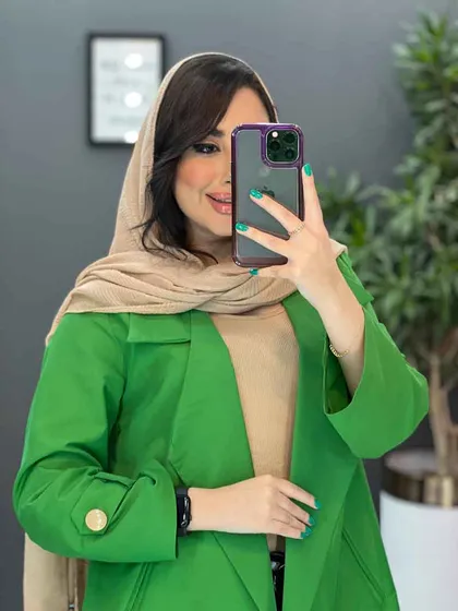 مانتو کتی دکمه طلایی جیب کج