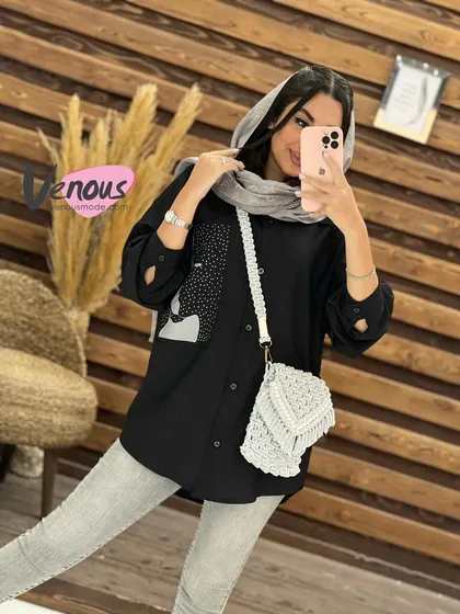 مانتو نگین‌دار طرح چهره