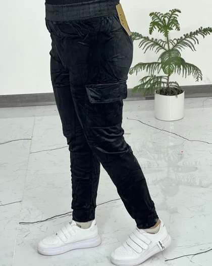 شلوار مخمل تک جیب کارگو 763
