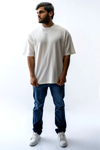 تیشرت باکسی ژاکارد مردانه