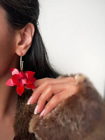 گوشواره گل حلقه‌ای پاییزی