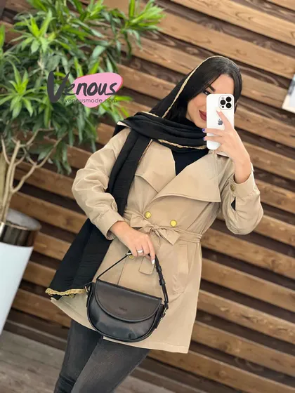 بارانی چهاردکمه یقه پهن