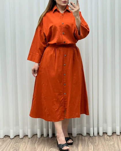 شمیز و دامن لینن روسی 7444