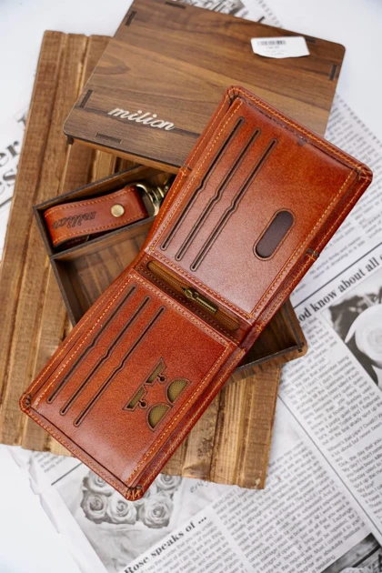 ست مردانه دو تیکه چرم طبیعی کد 1