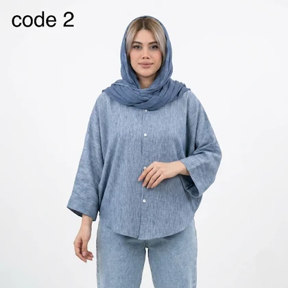 شومیز کیمونو لینن مدل فرزانه علیدسا