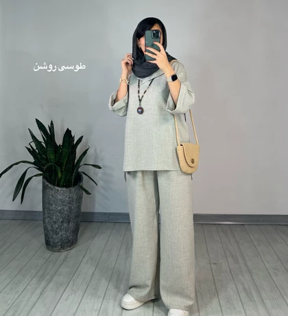 ست تونیک و شلوار تافته 1