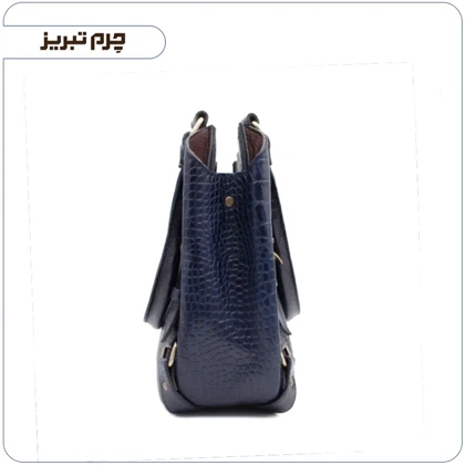 کیف دستی چرم زنانه مدل لادن رنگ سرمه ای